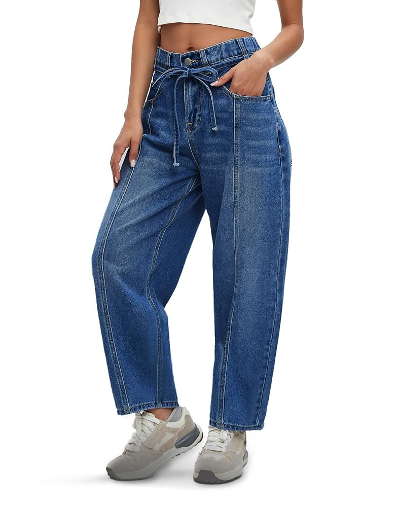 Kedera Women's Baggy Boyfriend Jeans Vintage Wide Leg Barrel